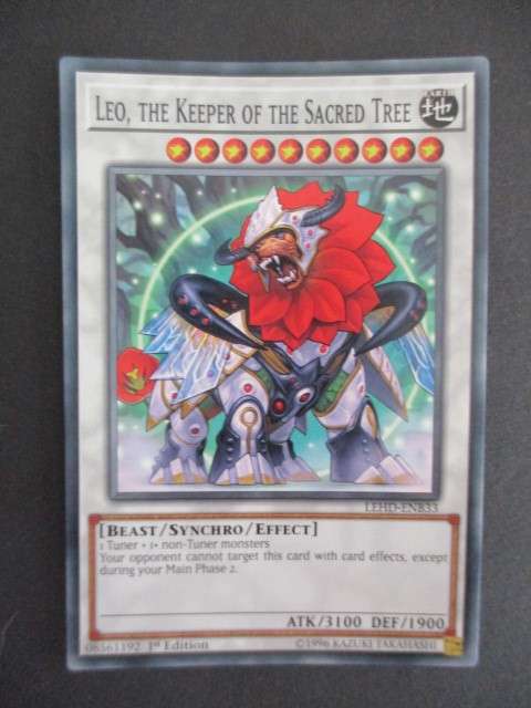YU-GI-OH TRADING CARD - LEO THE KEEPER OF THE SACRED TREE