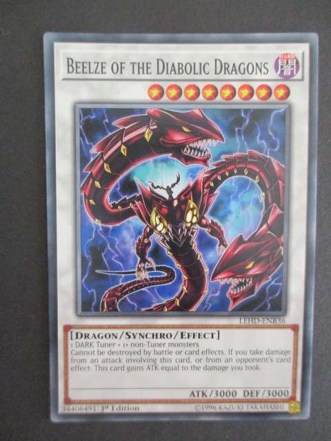 YU-GI-OH TRADING CARD - BEELZE OF THE DIABOLIC DRAGONS