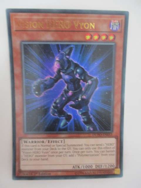 YU-GI-OH TRADING CARD - VISION HERO VYON - HOLOGRAPHIC CARD