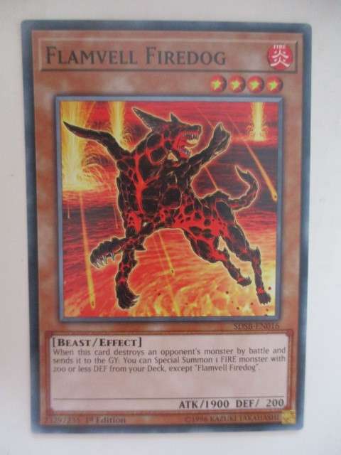 YU-GI-OH TRADING CARD - FLAMVELL FIREDOG