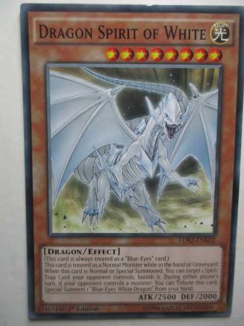 YU-GI-OH TRADING CARD - DRAGON SPIRIT OF WHITE