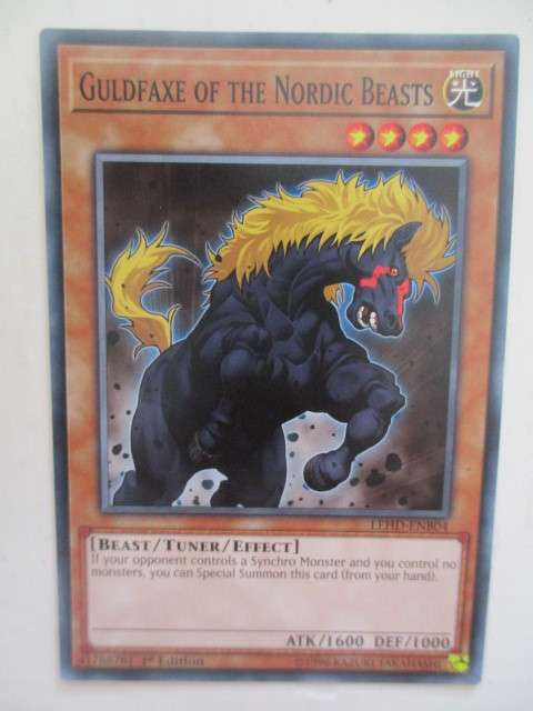 YU-GI-OH TRADING CARD - GULDFAXE OF THE NORDIC BEASTS