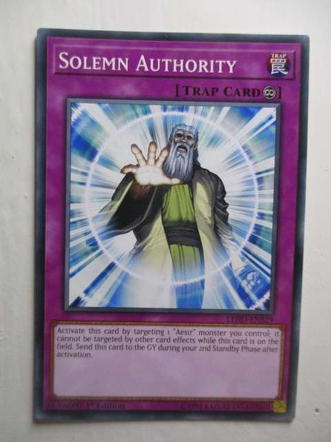YU-GI-OH TRADING CARD - SOLEMN AUTHORITY