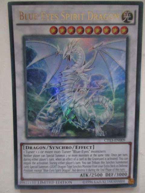 YU-GI-OH TRADING CARD - BLUE - EYES SPIRIT DRAGON / FOIL CARD / SHINY
