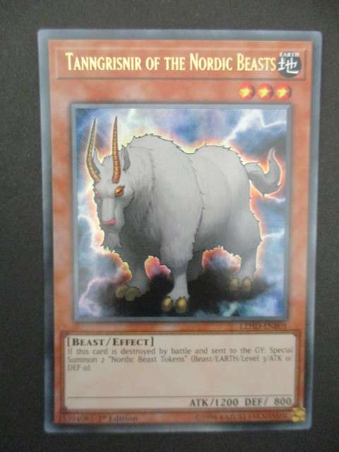 YU-GI-OH TRADING CARD - TANNGRISNIR OF THE NORDIC BEASTS / FOIL CARD / SHINY