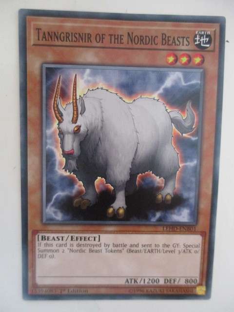 YU-GI-OH TRADING CARD - TANNGRISNIR OF THE NORDIC  BEASTS