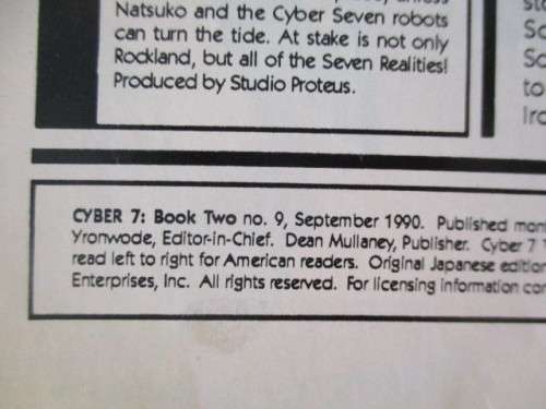 ECLIPSE COMICS - CYBER 7 - NO. 9 - 1990