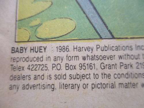 HARVEY COMICS - BABY HUEY - NO. 10 -  1986 - A SOUTH AFRICAN COMIC