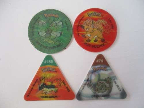 POKEMON TAZOS LOT OF 4 3D TAZOS
