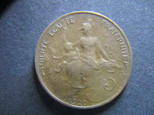 FRANCE - LIBERTE EGALITE FRATERNITE  5c - 1920