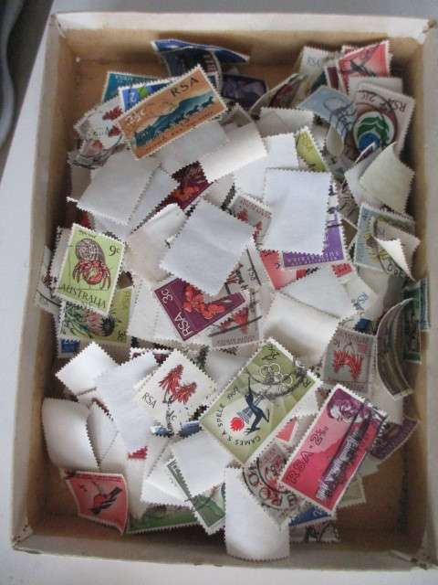 STAMPS - SMALL BOX OF MIXED STAMPS