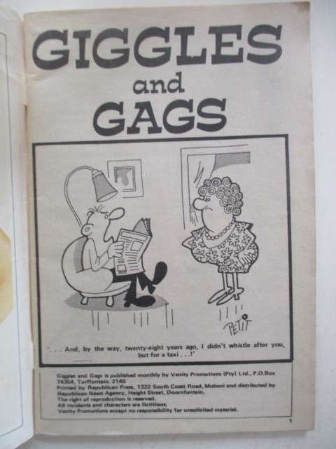 SA HUMOUR GIGGLES AND GAGS NO. 92 - CARTOON HUMOUR