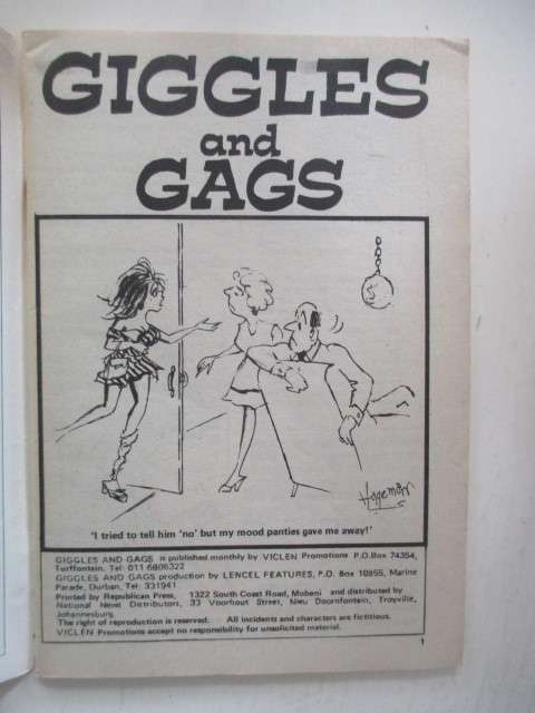 SA HUMOUR GIGGLES AND GAGS  NO. 99 - SA  CARTOON HUMOUR