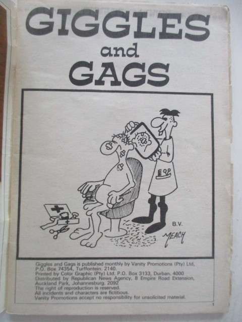 SA HUMOUR GIGGLES AND GAGS  NO. 63  - SA  HUMOUR CARTOONS