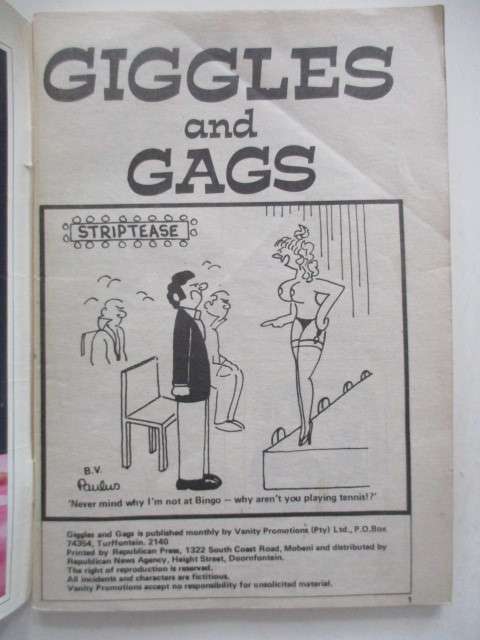 SA HUMOUR - GIGGLES AND GAGS - NO. 85 - SA CARTOON HUMOUR
