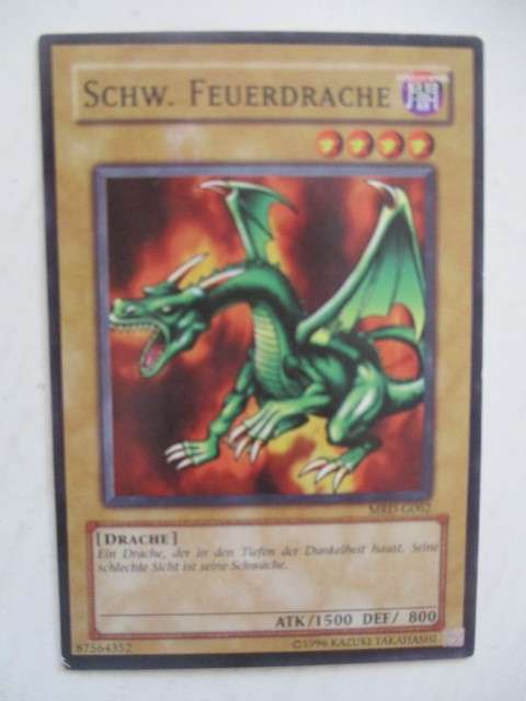 YU-GI-OH TRADING CARD - GERMAN - BLACKLAND FIRE DRAGON