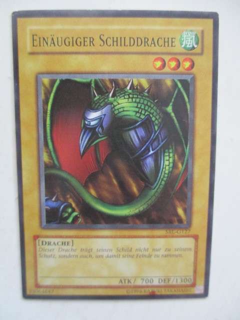 YU-GI-OH TRADING CARD - GERMAN - ONE-EYED SHIELD DRAGON