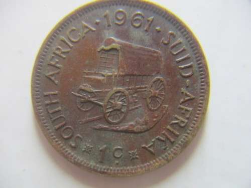 SOUTH AFRICA 1c COIN 1961