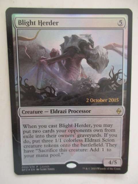 MAGIC THE GATHERING PRE RELEASE FOIL CARD BLIGHT HERDER