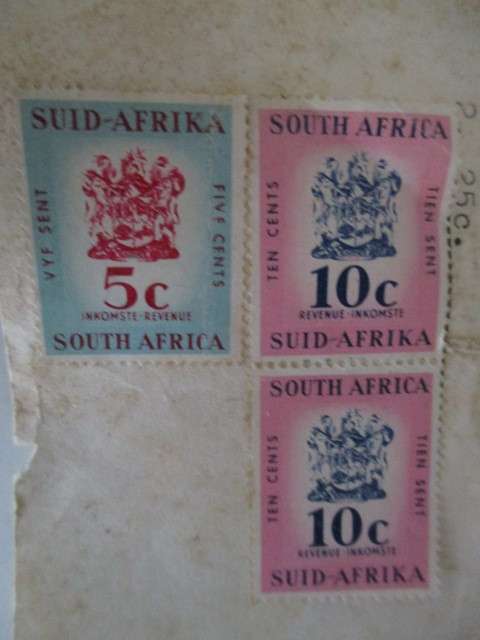 SOUTH AFRICA 3 REVENUE MOUNTED STAMPS