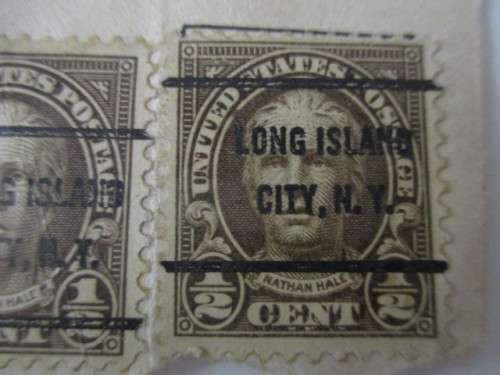 AMERICA - USED MOUNTED AMERICAN SPY  NATHAN   HALES  PRINTED OVER STAMPS