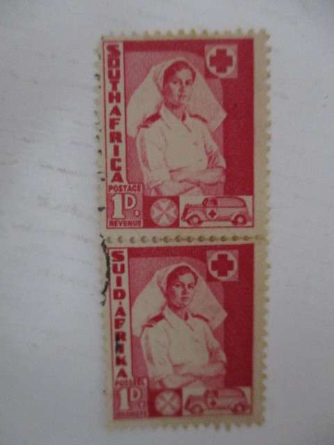 SOUTH AFRICA 2 RED CROSS STAMPS