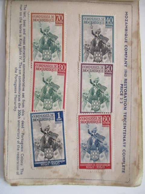 MOZAMBIQUE SET OF TERCENTENARY 1940 STAMPS
