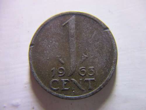 NETHERLANDS  HOLLAND 1c COIN  1963