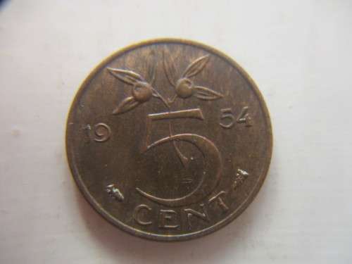 NETHERLANDS 5c COIN 1954