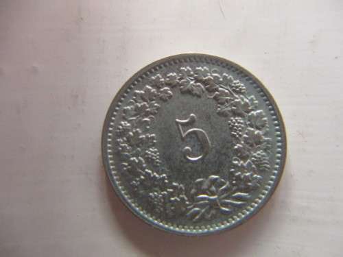 SWITZERLAND 5 RAPPEN COIN 1970