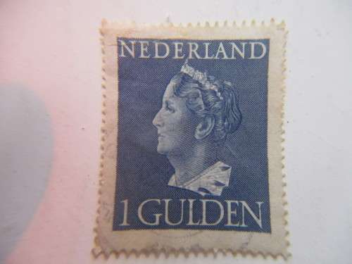 NETHERLANDS 1 GULDEN USED DUTCH STAMP