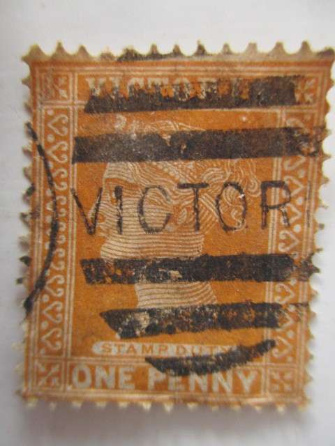 AUSTRALIA - QUEEN VICTORIA  6  USED ONE PENNY STAMPS