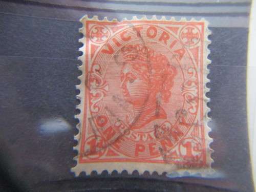 AUSTRALIA - QUEEN VICTORIA  6  USED ONE PENNY STAMPS