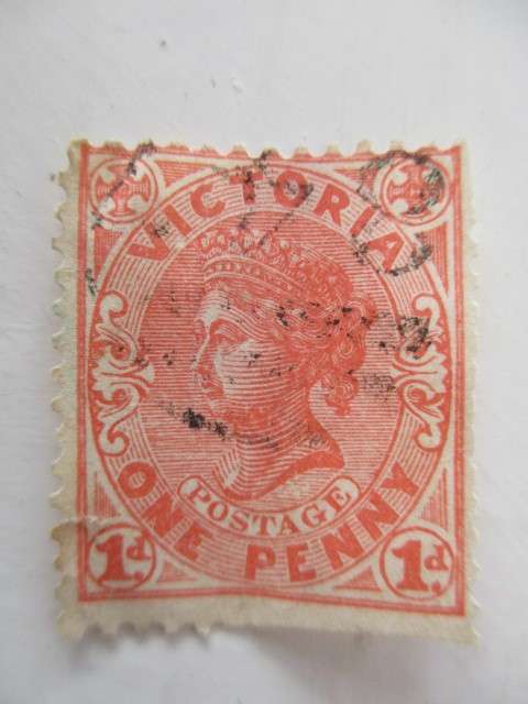 AUSTRALIA - QUEEN VICTORIA  6  USED ONE PENNY STAMPS