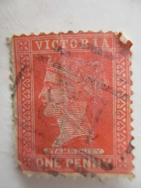 AUSTRALIA - QUEEN VICTORIA  6  USED ONE PENNY STAMPS