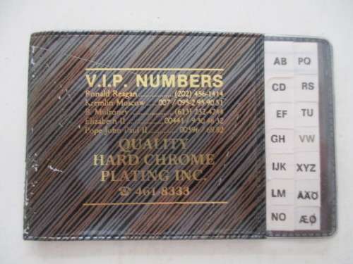 V.I.P. BOOKLET OF VERY   IMPORTANT  PHONE NUMBERS LIKE THE POPE AND THE QUEEN
