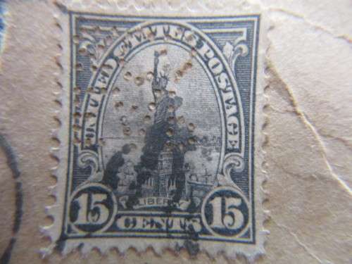 AMERICA USED MOUNTED LIBERTY STAMP 15c 1922
