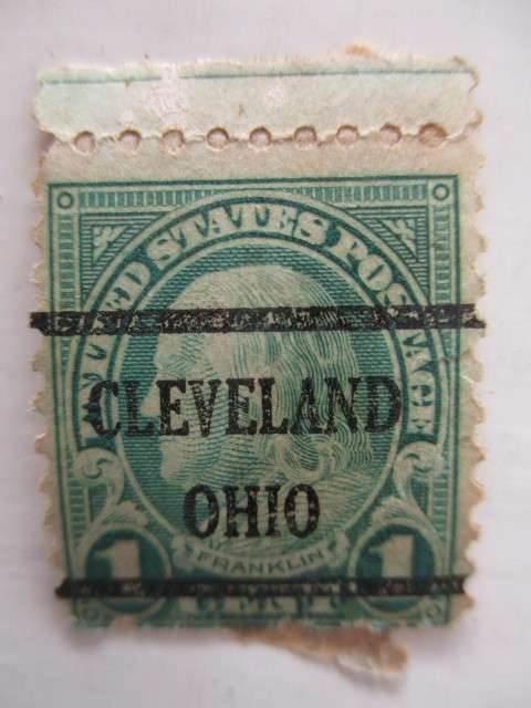 AMERICA BEN FRANKLIN OVER PRINTED CLEVELAND OHIO