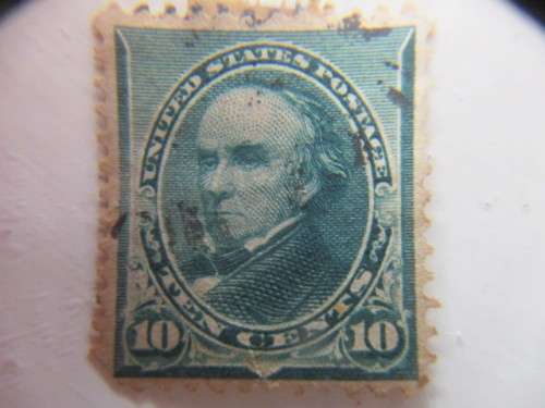 AMERICA DARK GREEN WEBSTER USED 10c STAMP