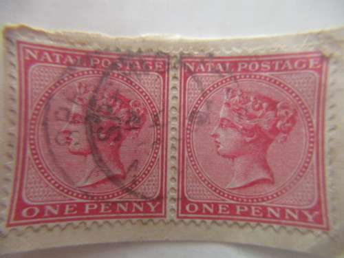 NATAL PAIR USED QUEEN VICTORIA STAMPS