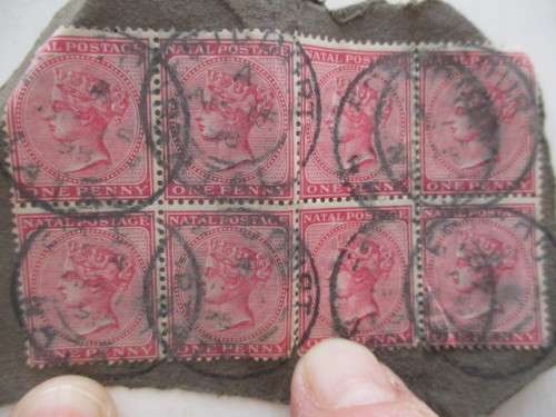NATAL BLOCK OF QUEEN VICTORIA  USED STAMPS