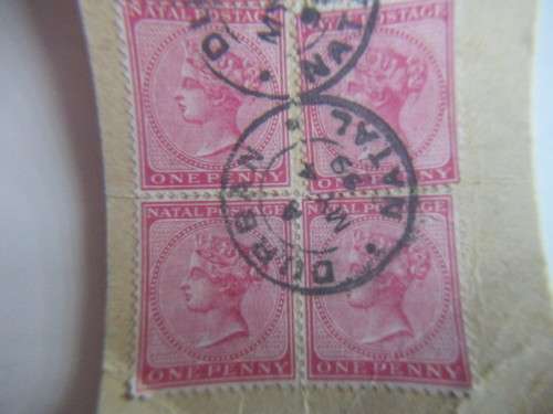 NATAL LOT OF 6  USED QUEEN VICTORIA ONE PENNY