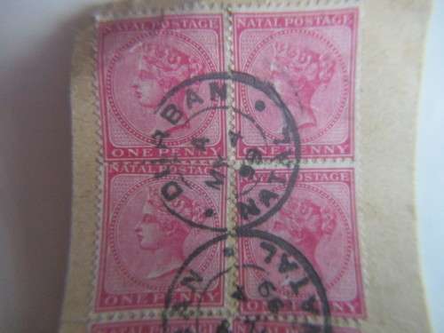 NATAL LOT OF 6  USED QUEEN VICTORIA ONE PENNY