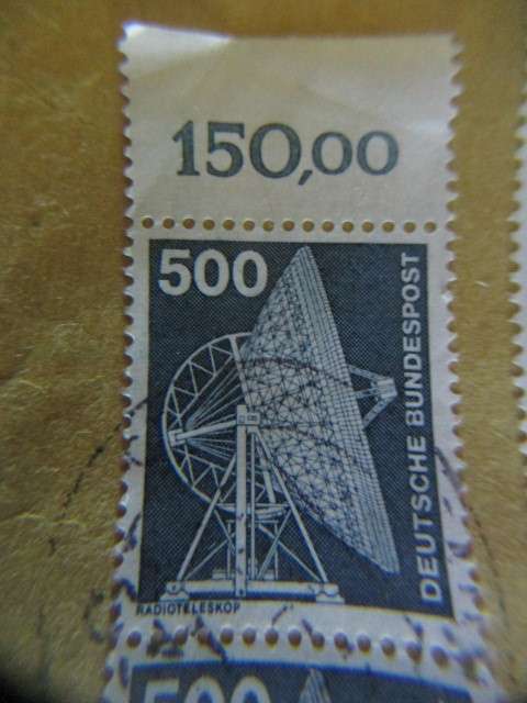 GERMANY 500  RADIO TELESKOP BLOCK OF USED STAMPS - 1975
