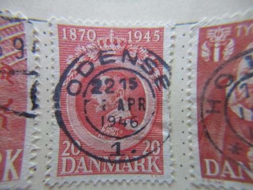 DENMARK LOT OF 4 USED MOUNTED STAMPS