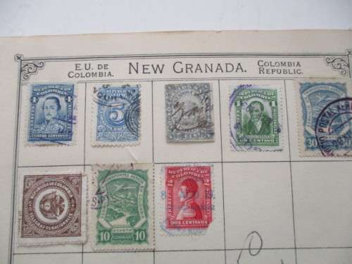 GRANADA / NICARAGUA TWO SIDED PAGE WITH USED MOUNTED STAMPS