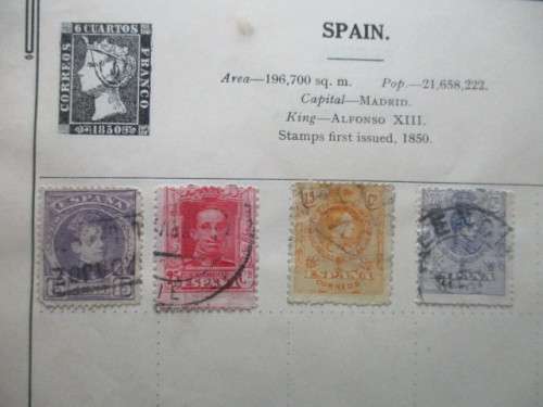 SPAIN LOTOF 4 KING ALFONSO STAMPS  USED MOUNTED