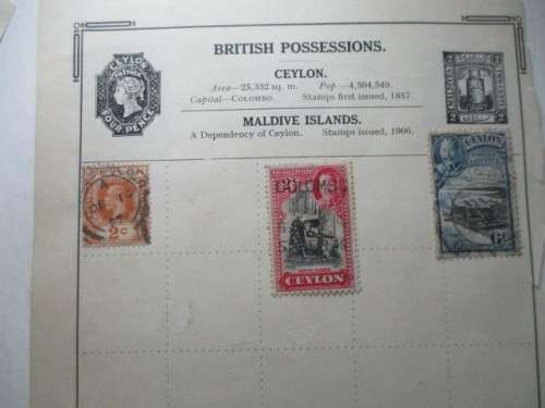 CEYLON 3 USED MOUNTED STAMPS