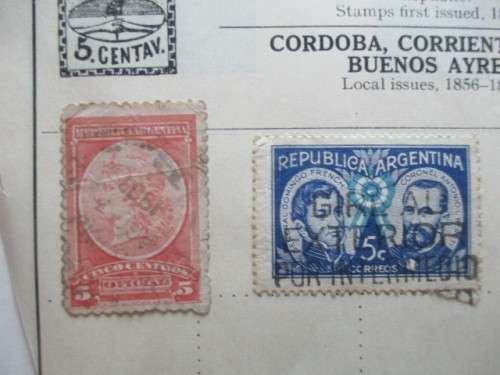 ARGENTINA 2 USED MOUNTED STAMPS