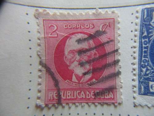 CUBA 2 USED MOUNTED STAMPS